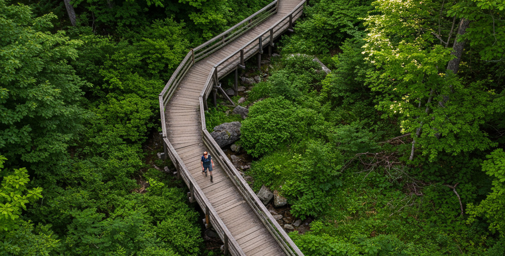 Walking path cashiers