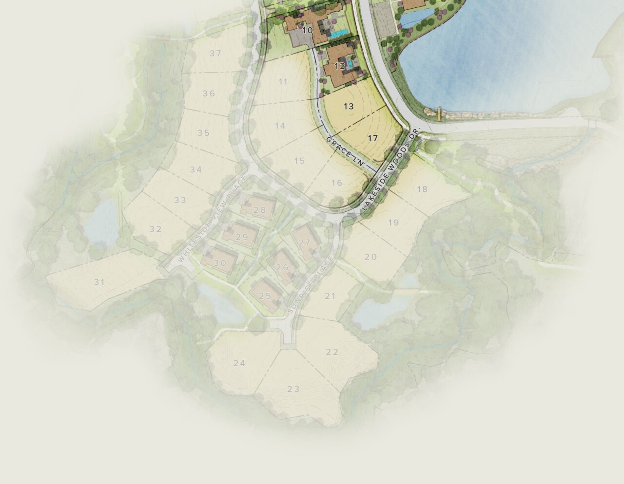 Homesite map pieces lakeside